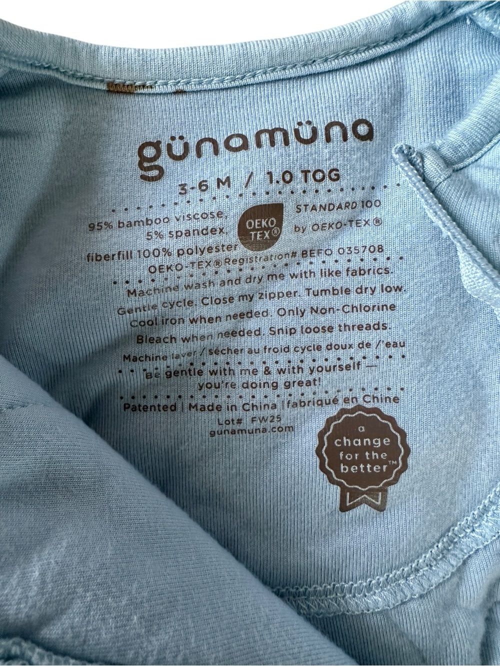 Gunamuna Long Sleeve Transitional Swaddle Sack, Cowboy Goose, 3-6 Months, Tog 1 - Picture 2 of 11